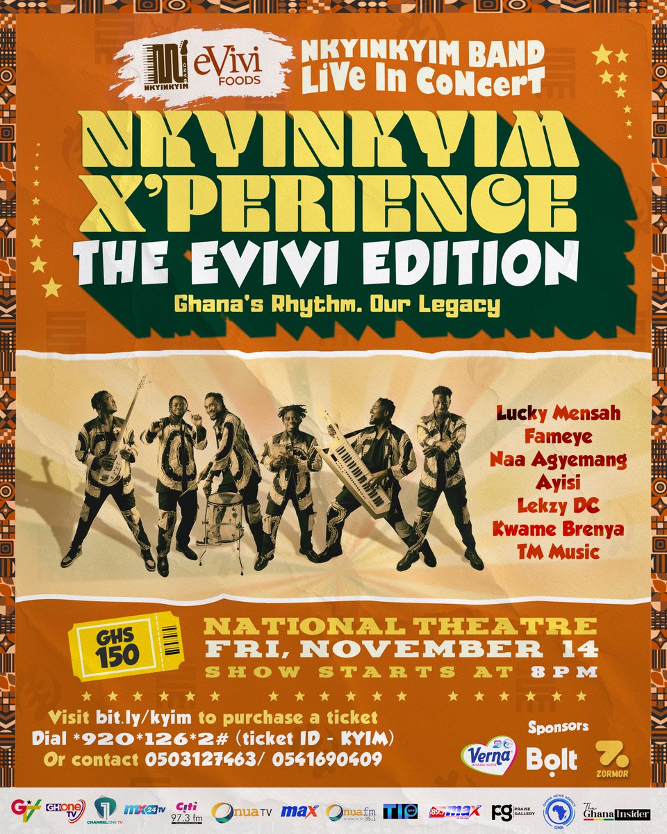 SET.
Early bird tickets on sale <a href="/EviviFoods/">eVivi Foods</a> <a href="/Channel1TVGHA/">ChannelOne TV</a> <a href="/GTV_Ghana/">GTV Ghana</a> <a href="/ghonetv/">GHOne TV</a> <a href="/Citi973/">CITI FM 97.3</a> @ayisi <a href="/mx24gh/">MX24 TV</a>
bit.ly/kyim

#nkyinkyimband #nkyinkyimXperience