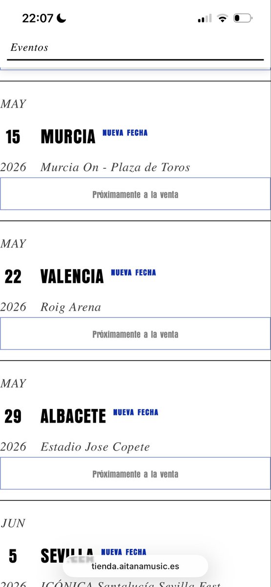 Hola chicos, lo de que Aitana viene a Valencia y Murcia es una broma. Que nadie intente conseguir entradas. GRACIAS!!! 💙💙 Yo os aviso por si acaso no lo sabíais