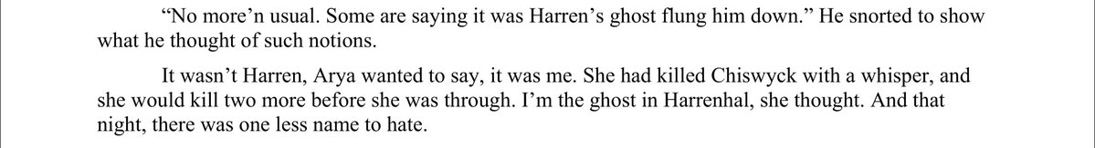 #ASOIAF #ACOK Arya has one of the best vengeance stories. She was cooking with these lines, I respect the hate 😤