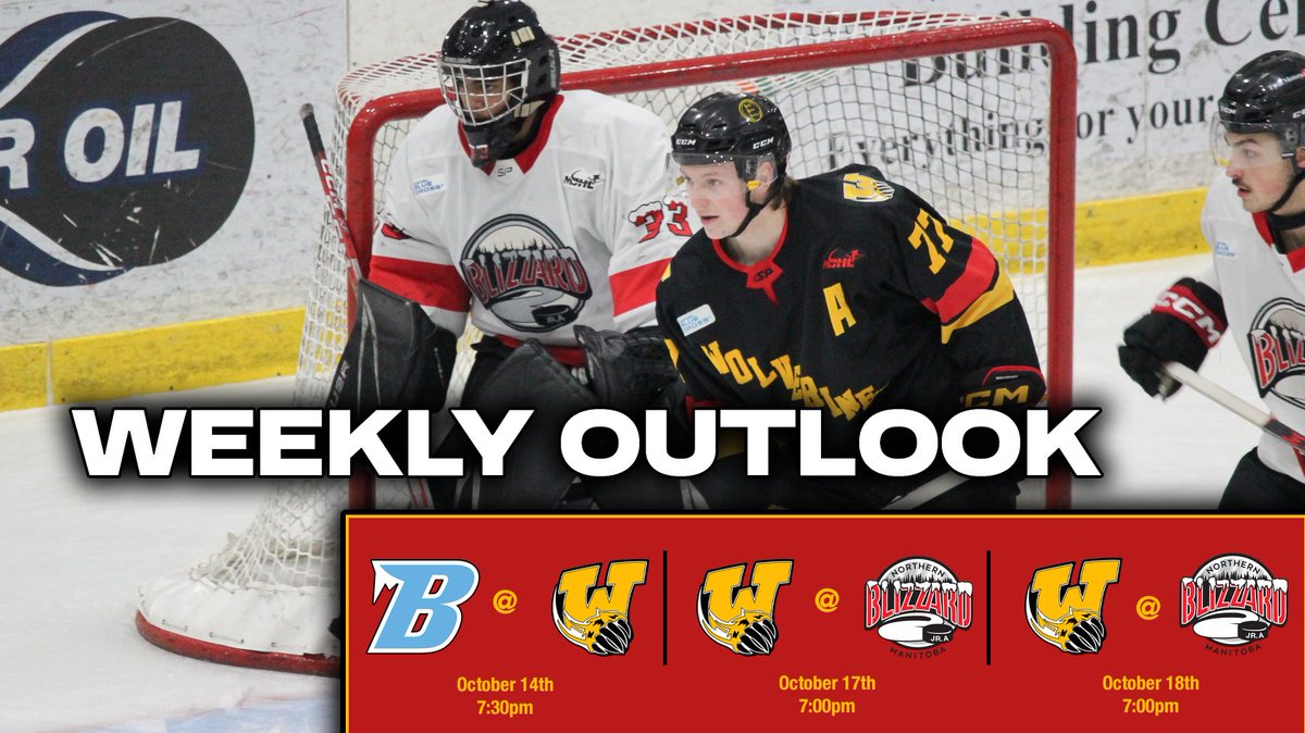 The Wolverines host the Winnipeg Blues, before heading to The Pas for a pair of games this week.

WEEKLY OUTLOOK: waywaywolverines.com/weekly-outlook…