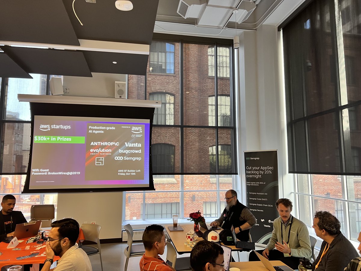 semgrep's tweet image. 🚀 What an incredible day at the @awscloud AI Agents Hackathon!
The Semgrep team had a fantastic time seeing all the creativity, collaboration, and innovation in action. Huge thanks to everyone who stopped by, chatted with us, and shared what they were building!
👏 We’re proud…