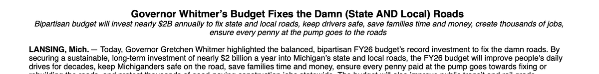 Meanwhile, %&amp;*@$ing roads are a 2026 budget priority.