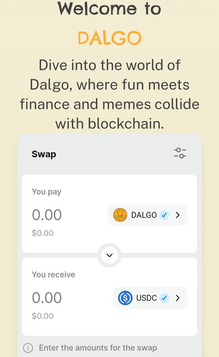 DALGO_Official's tweet photo. The $DALGO on $ALGO Dex is here!

Powered by @PeraAlgoWallet, aggregating the most efficient swap paths to ensure you get the best rates.

The Tap App has just become a one-stop, super app where you can play to earn, track burns, as well as execute swaps!

To celebrate, we have incentivised today's prize pool with a HUGE 33M+ $DALGO before a single tap! All Top 10 Positions are Open!

Try it today 👇

https://t.co/b8VRkLIYrE