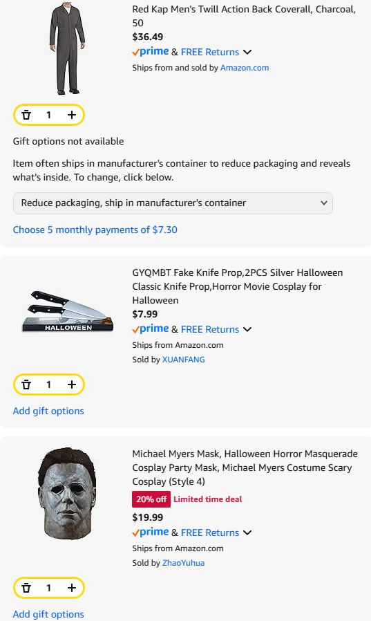 I never got to do a Halloween 2018 Michael Meyers costume. No better time to be my favorite slasher than for Halloween.  Gonna be roughing up the coveralls a ton and stain the knife with fake blood and dirt.