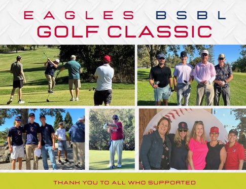 The Eagles baseball program would like to thank everyone who helped to make this weekend’s Golf Classic fundraiser a huge success. A special thanks to our board members, volunteers, coaches &amp; players… and our awesome golfers and sponsors. THANK YOU! 🦅 ⚾️