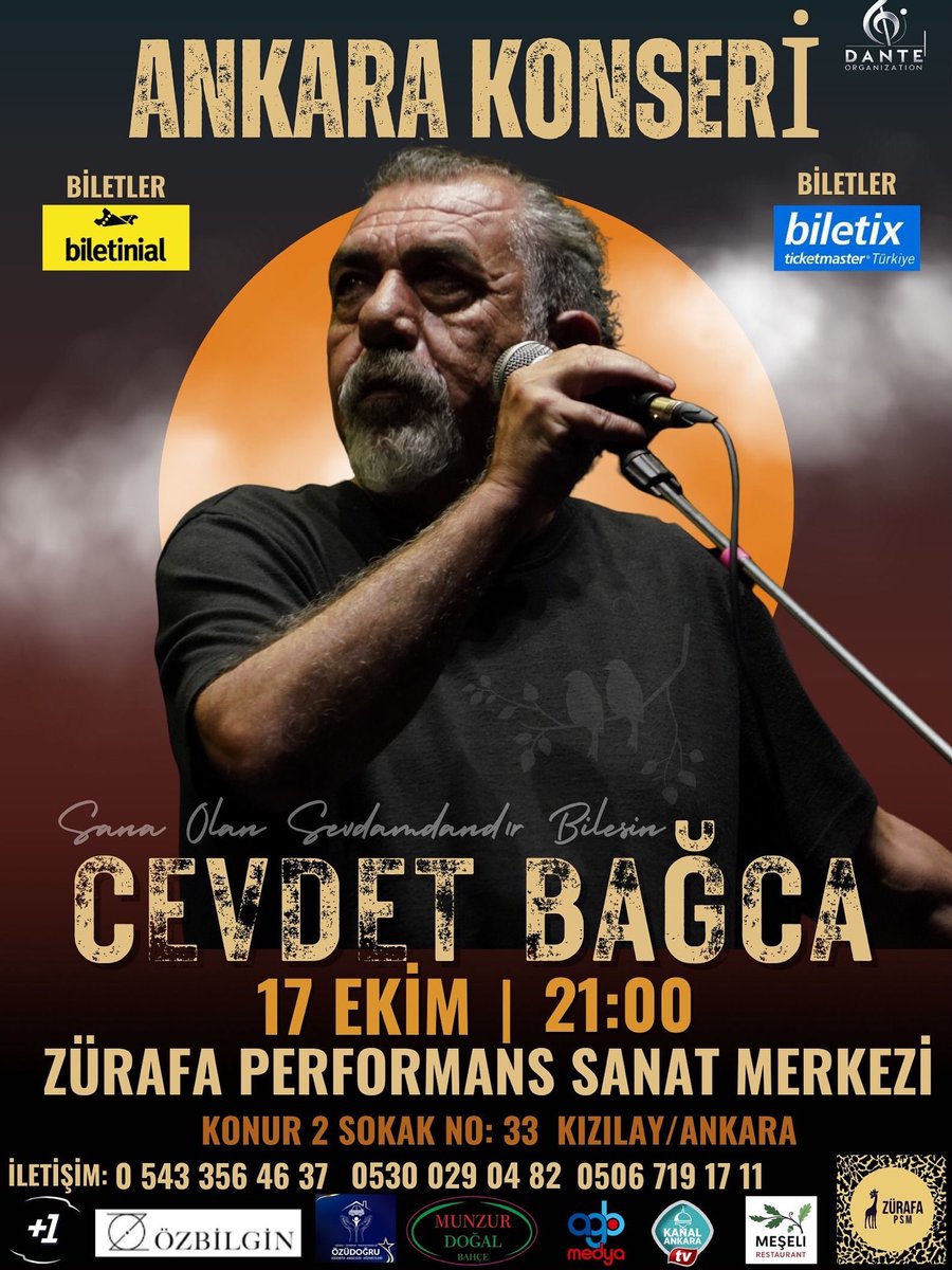 Cevdet Bağca 17 Ekim’de Zürafa PSM’de. #Ankara #ZürafaPSM
Konur sokak no:33 kızılay Ankara