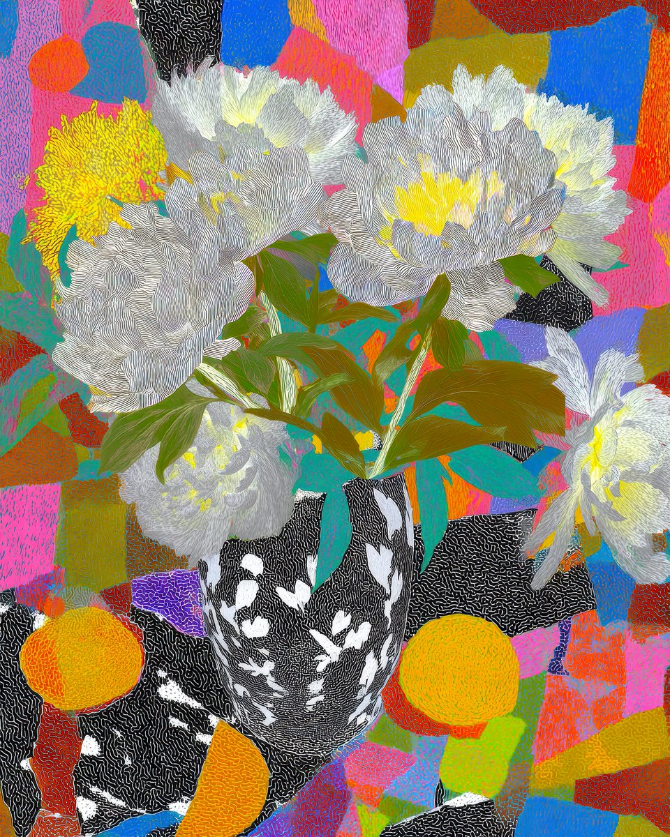 NEW NATURE / Still-life with Peonies and Oranges

(code &amp; AI series)