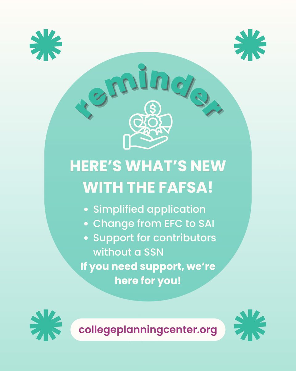 CPCRI's tweet image. The FAFSA got a glow-up last year...✨ 

...with a simplified form and updates to make applying for financial aid easier than ever.

The 2026–27 FAFSA is now open! The CPC is here to help every step of the way, for free.

Book your appointment today - hubs.ly/Q03LtNZ10
