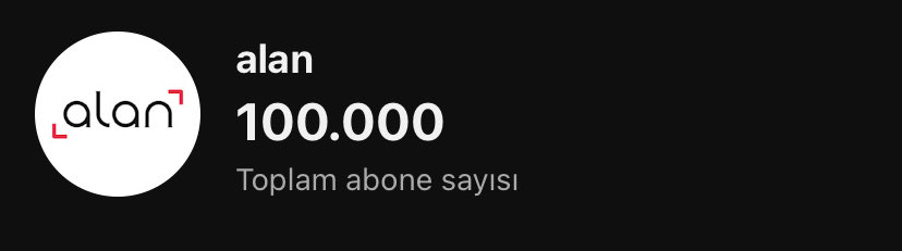 🎉 100 BİN ABONEMİZE ÇOK TEŞEKKÜRLER! 🎉

Alan YouTube kanalı artık 100.000 kişilik bir aile oldu! 💪❤️

Bu alanı birlikte kurduk, birlikte büyüttük.

👉 Hâlâ aramıza katılmadıysan:

Abone ol, yorum yap, paylaş, bildirim zilini aç 🔔
youtube.com/@alanburasi?si…