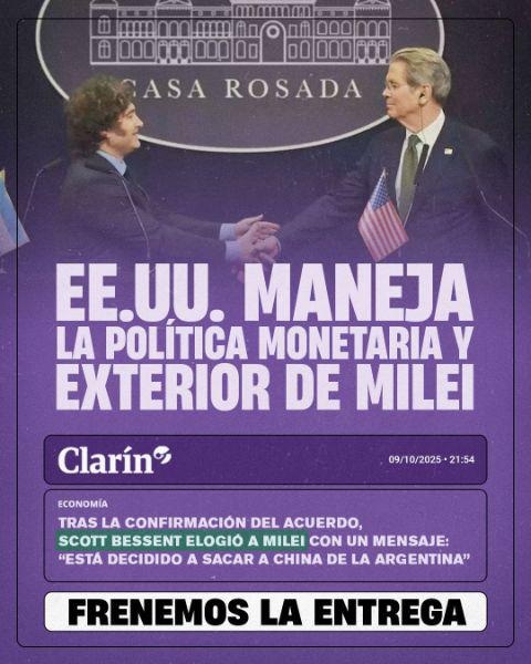 De prometer independencia a gobernar arrodillado.
Milei responde a intereses extranjeros.