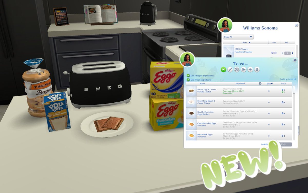 QMBiBi_'s tweet image. GIRL! Leggo my mfkn eggo & go make ur own w/ thee new FUNCTIONAL TOASTER! Sims of all ages can enjoy quick snacks & breakfast before heading out to work or school! While ur at the HQ, check out the StP GRAB & GO update, a refreshed tablet & more!
GET INTO IT!
#TheSims4 #Sims4cc