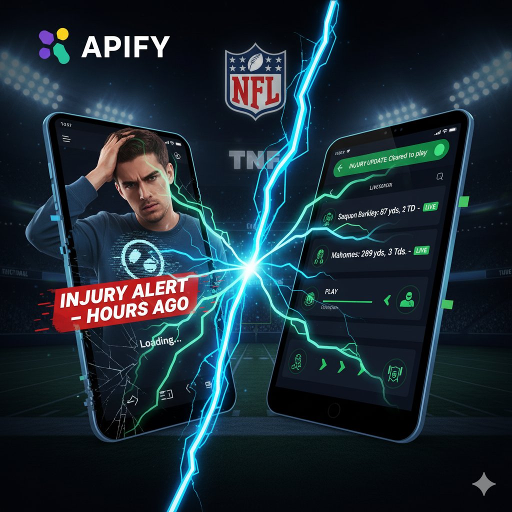 ApifyO24031's tweet image. 🏈 Fantasy leagues lagging behind? Fix them before TNF kicks off!
Use real-time Sports APIs (like PS3838) for live stats, injuries &amp;amp; scoring.
⚡ Power your league with APIFY — the one-stop API hub.
🔑 Get Free API Key
linktr.ee/Apify_Official

#NFLTNF #FantasyFootball  #APIFY
