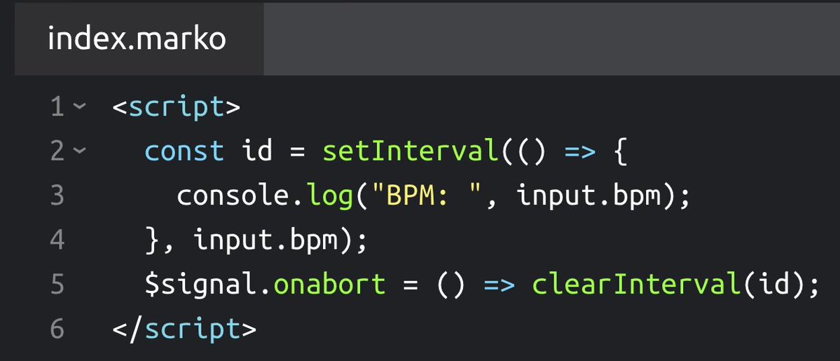 MarkoDevTeam's tweet image. Yes, it's simple in Marko
Also, AbortSignal anywhere! 🤩