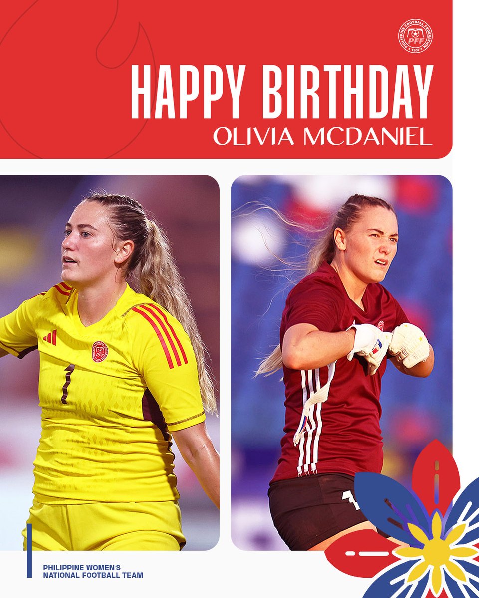 Philippine Women's National Football Team (@pilipinaswnft) on Twitter photo Our goalkeeper turns 28 today.
π Happy birthday, <a href="/livmcd23/">Olivia McDaniel</a> π Our goalkeeper turns 28 today.
π Happy birthday, <a href="/livmcd23/">Olivia McDaniel</a> π
