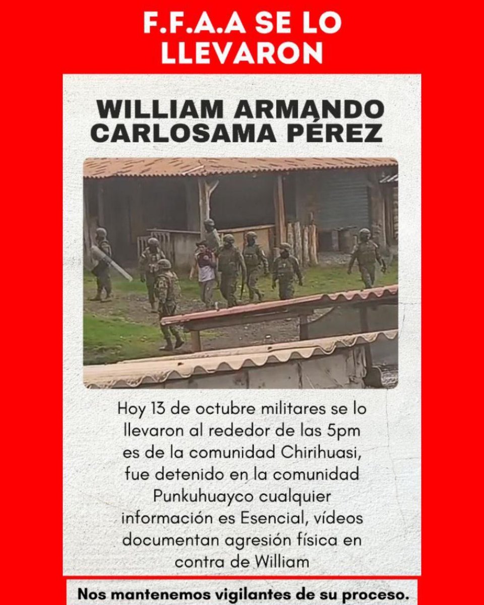 En Imbabura hay represión <a href="/micorazonenyamb/">Conmicorazonenyambo</a> <a href="/AsfadecEc/">Asfadec - Desaparecidxs Ecuador</a>