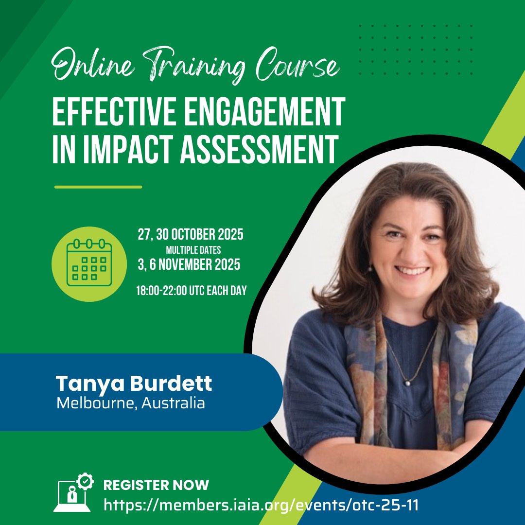 This course brings together IAP2 Core Values + IAIA Best Practice.

✅ Learn with peers
✅ Apply case studies
✅ Build real skills

🔗 members.iaia.org/events/otc-25-…

#IAIA #PublicParticipation #ESIA #IAP2Training