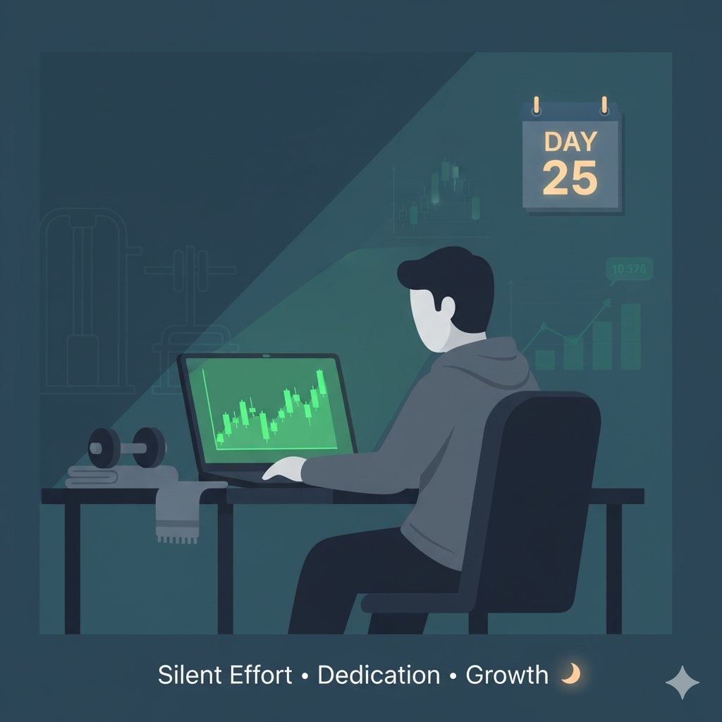 techfitfinance's tweet image. Day 25 — The grind looks boring until it starts paying off. 💼🔥
Whether it’s your reps or your returns, greatness grows in silence.
Keep stacking your efforts — your time is coming.
#Day25 #TechFitFinance #SilentGrind #WealthAndHealth #LongTermMindset #KeepStacking