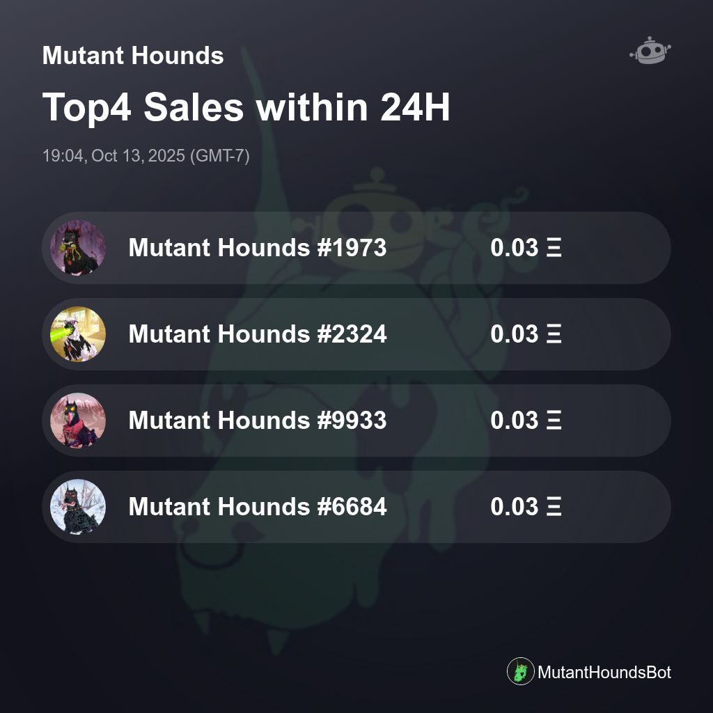 Mutant Hounds Sales Bot 🤖️ tweet media