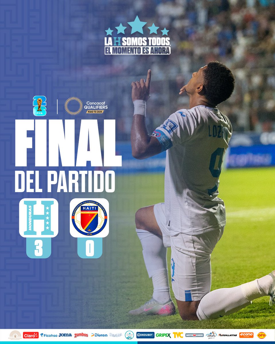 FFH_Honduras's tweet photo. ✅FINAL DEL PARTIDO

⚽ Honduras 🇭🇳 3-0 🇭🇹Haití
🏟 Estadio Nacional Chelato Uclés

#LaHSomosTodos #ElMomentoEsAhora #RondasClasificatorias https://t.co/24qYIiN3G9