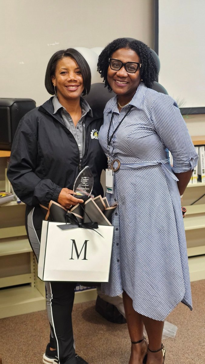 shadrack_henry's tweet image. Recognizing out amazing Teacher of the Year - Ms. McKnight, and School Related Employee of the Year - Ms. Samuel. Thank you for all you do!