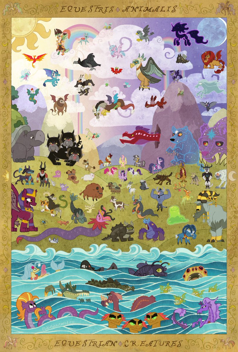 It was an absolute treat to work on this for the MLP:FiM 15th anniversary zine!!! <a href="/MLPAnniZine/">Friendship is Forever: MLPFiM Zine</a>  I decided to draw as many creatures from the show as possible, a love letter to the mythology/character designs the show runners/artists provided over the years! #mlp #mylittlepony