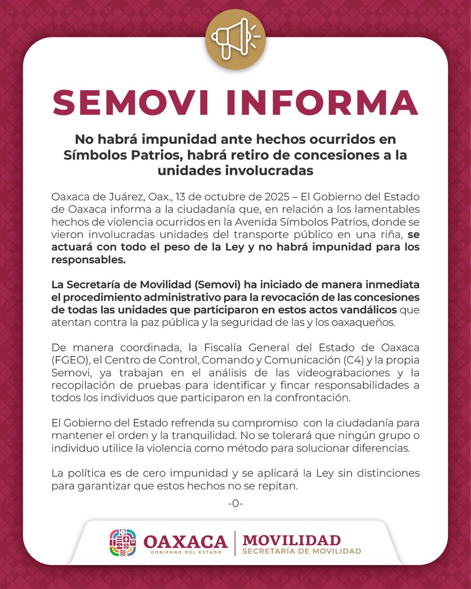 La #Semovi informa: