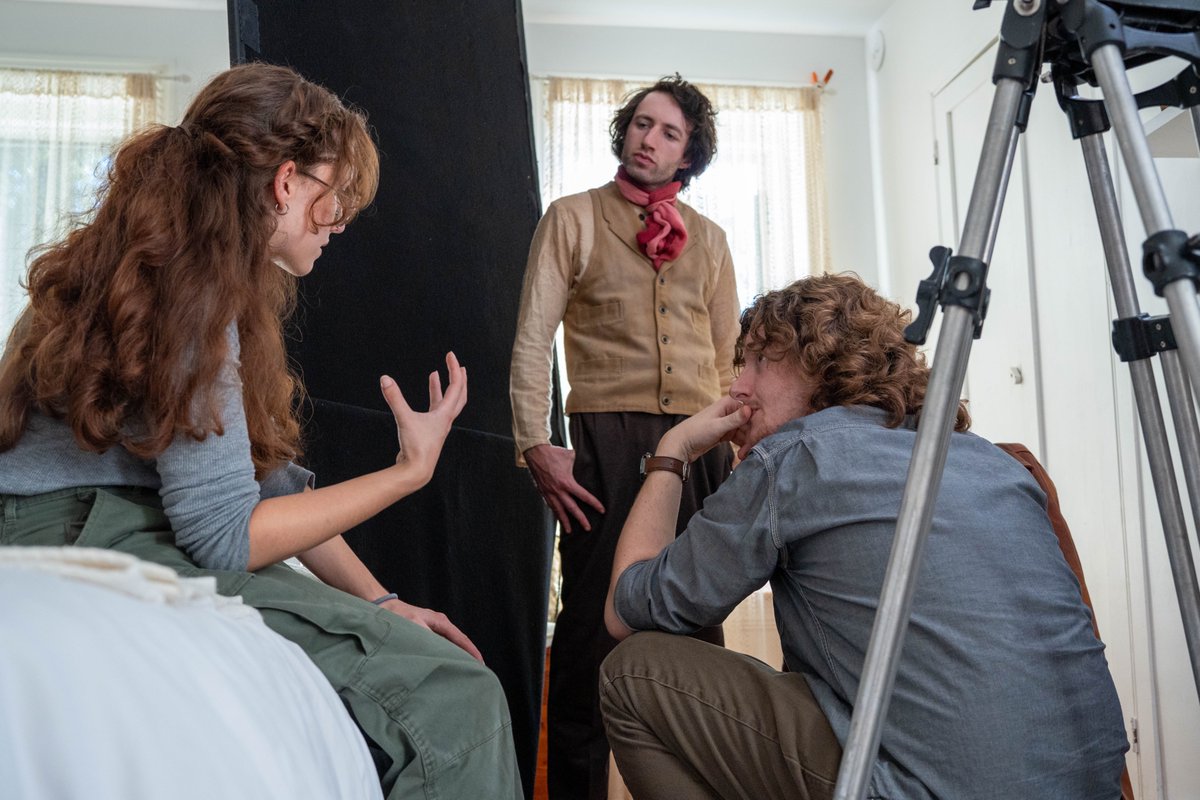 Behind the scenes during Day Two of shooting for The Tell-Tale Heart with director Zach Garrigus, cinematographer Samantha Giordano, AC Connor Drake, 2nd AC Tyler Albizo, and actors Jeb Aufiero and Marc Lubbers.

Photo credit to @ghealy.art on Instagram.