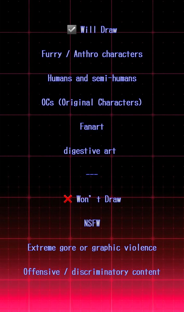 HII!! This is my new commission table, with updated prices, I hope it's okay qwq -huggy- If you are interested my dm is always open!!
.
💖🍬 ~