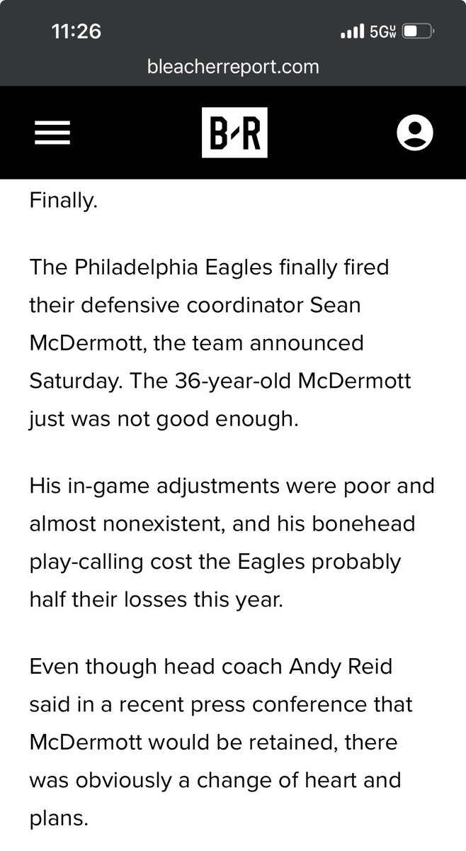 LerkerThe's tweet image. Andy Reid thought so much of Sean McDermott he actually fired him with the Eagles