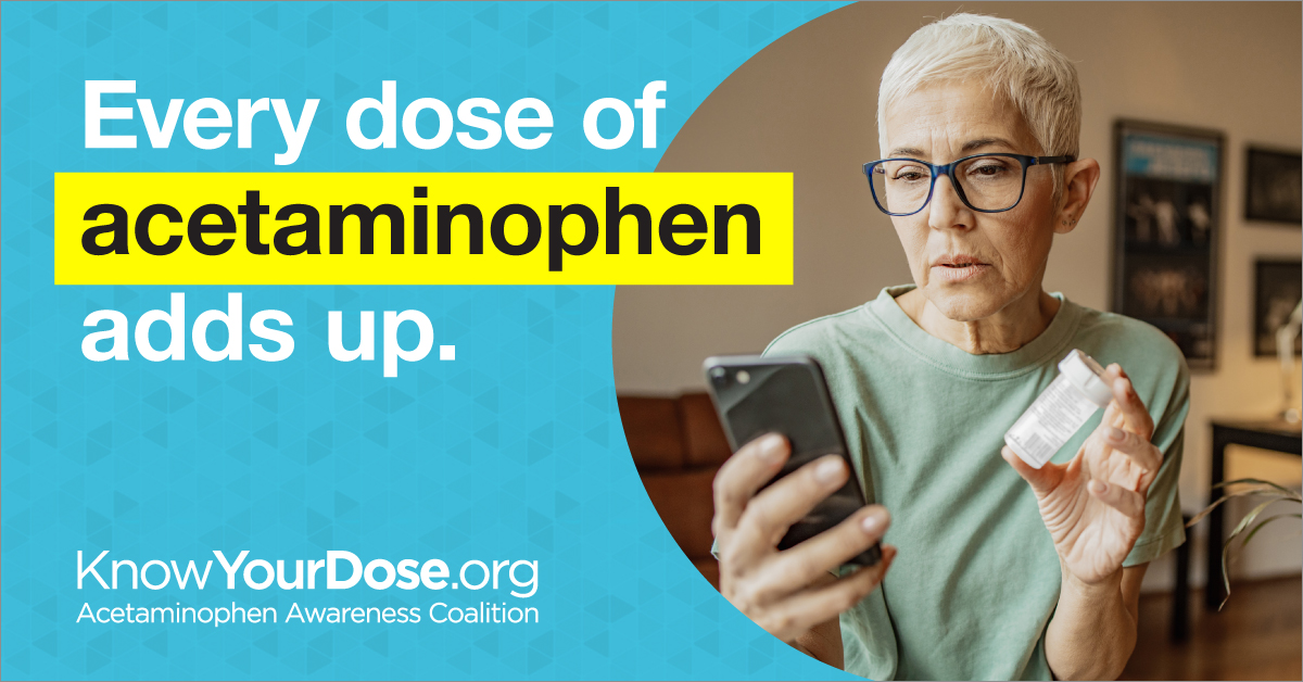 #FamilyCaregivers: Keeping loved ones safe means knowing what’s in their medicine cabinet. Remind the #OlderAdults in your life that too much #acetaminophen can lead to liver damage. Use the acetaminophen dosing calculator to check their dose: bit.ly/Dose-Calculator

#AddItUp