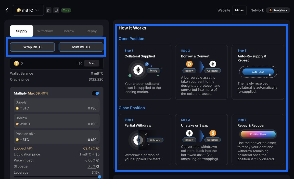kevinatom4's tweet image. GM bro ☀️ Happy Monday!
New week, new blocks to build — stay sharp, stay looping ⚡️
“The Bitcoin Multiplier Era begins.”
This isn’t your average DeFi playground, bro.
@LayerBankFi on @rootstock_io is where Bitcoin meets leverage in style.
💰 Wrap, Mint, Multiply.
Supply your…