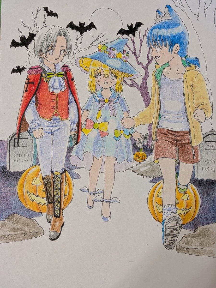 ハロウィン🎃イラスト進捗です(⁠*⁠´⁠ω⁠｀⁠*⁠)

背景塗れてきましたがまだまだです💦
想像している空を塗れるのか不安だったりします😅

#進捗 
#WIP