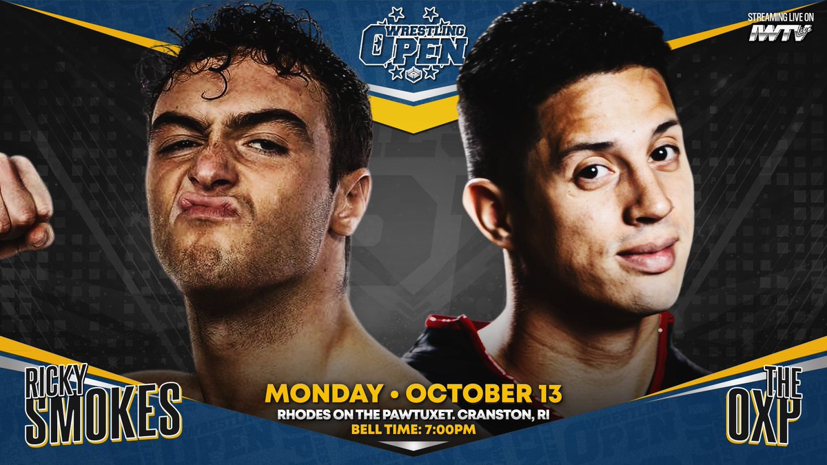 MATCH 1: <a href="/smokeshow_ricky/">Ricky Smokes</a> vs. <a href="/TheOXP13/">Justin Ortiz</a> 

Sign up for <a href="/indiewrestling/">IWTV</a> to stream <a href="/WrestlingOpenRI/">Wrestling Open RI</a> live every Monday night at 6:45pm ET!

#WrestlingOpen | <a href="/WrestlingOpen/">Wrestling Open</a> | IWTV.live