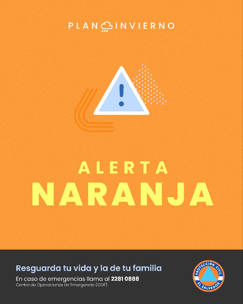 ⚠️ #ATENCIÓN ⚠️ Emitimos 🟠 #AlertaNaranja a nivel nacional por lluvias de temporal para los próximos días.

Pedimos a la población acatar todas las recomendaciones que brindamos.

Más información ⤵️
proteccioncivil.gob.sv/2025/10/13/ale…