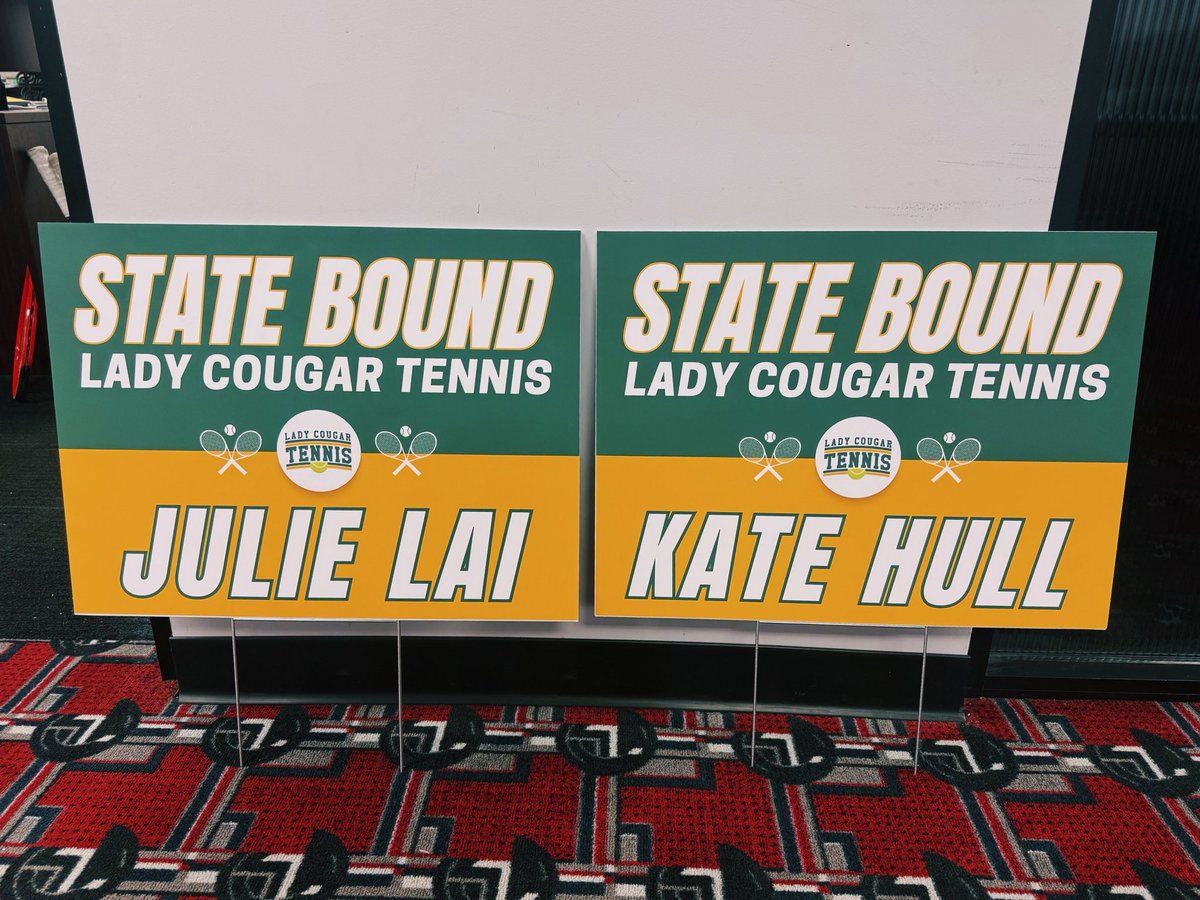 Thank you so much to Salina South High School Booster Club for our girls’ official State Yard Signs! Can’t wait to celebrate these two seniors all week long. 🎾🎉