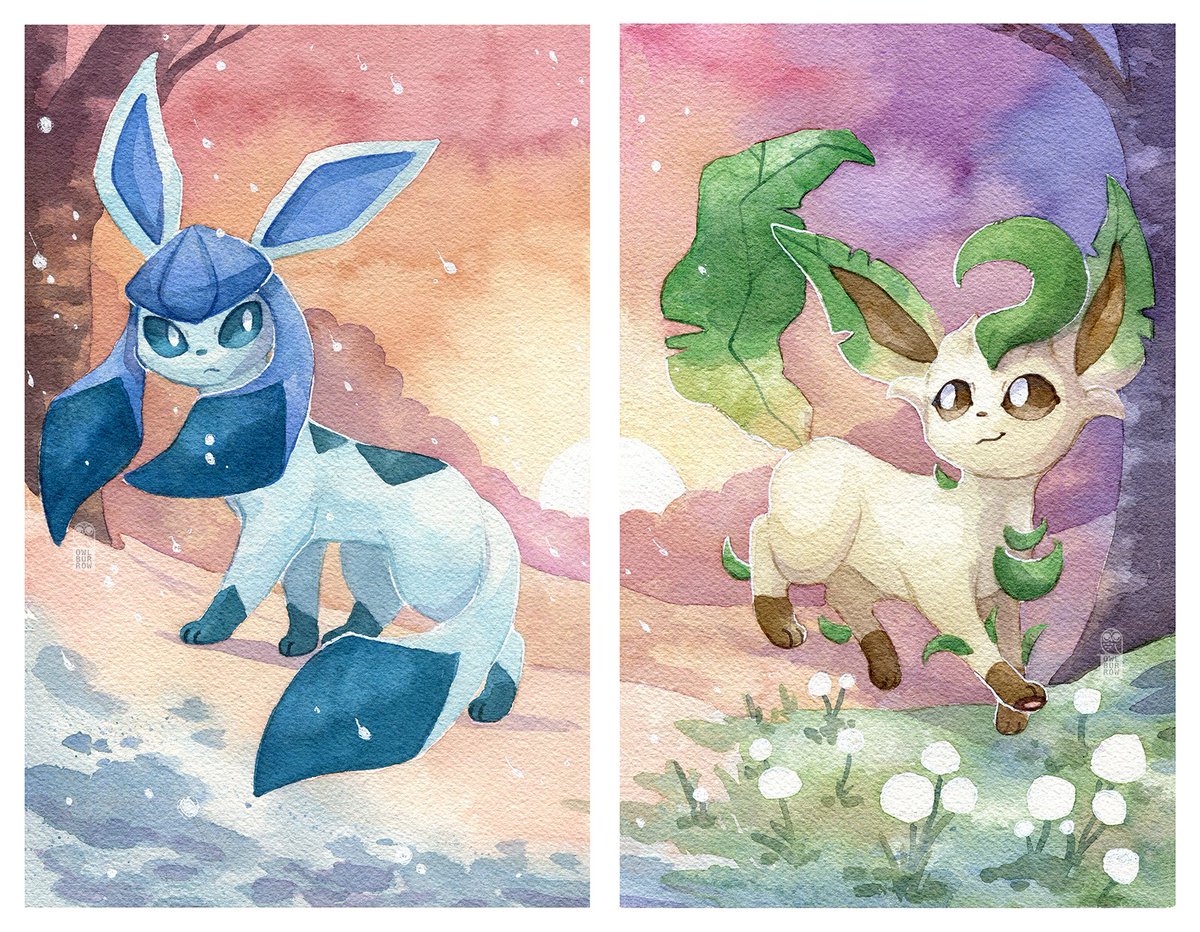 Glaceon \u0026 Leafeon ❄️🍃, image size:1200x932