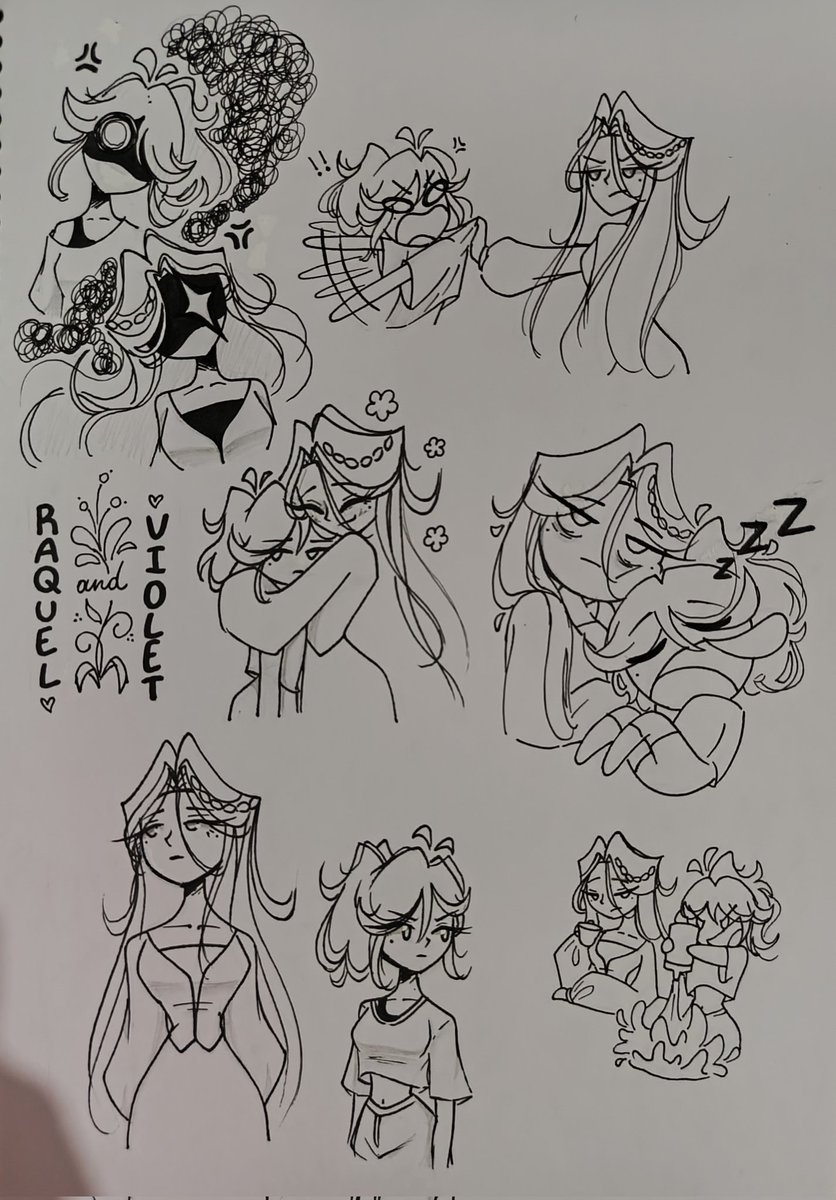 Raquel and Violet 🩷💜✨ 
Me divertí mucho haciendo esto, es una pequeña serie de dibujos de mi personaje con su hermana menor en su vida humana ^^

Raquel me pertenece 
Violet pertenece a mi amiga <a href="/BarbaraD33220/">🥀💫Yeri_DD💫🥀</a>