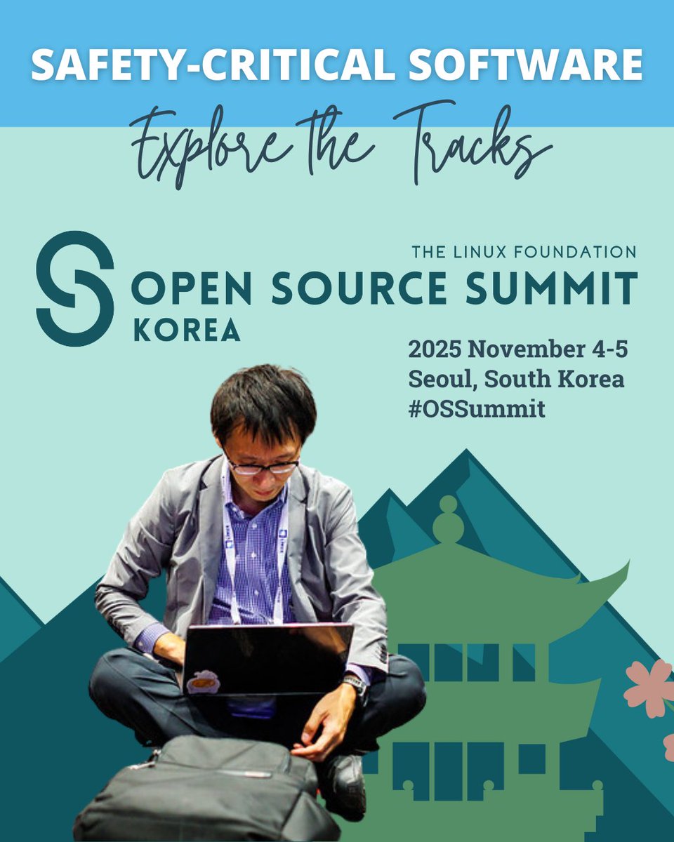 linuxfoundation's tweet image. Explore the Safety-Critical Software track at #OSSummit Korea (November 4-5, Seoul)! Dive into how #OpenSource meets safety standards: compliance, security & engineering best practices. View the track: hubs.la/Q03NkpC-0 Register: hubs.la/Q03NkqPG0