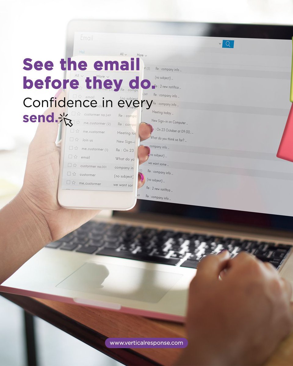 VR4SmallBiz's tweet image. Ever hit &quot;send&quot; on an email and immediately wondered... &quot;Did it look right?&quot; 🤔 With Vertical Response&apos;s Test Kit, those worries are gone!

Send with certainty. Preview your emails across 60+ clients with Vertical Response&apos;s Test Kit! verticalresponse.com 

#emailtesting