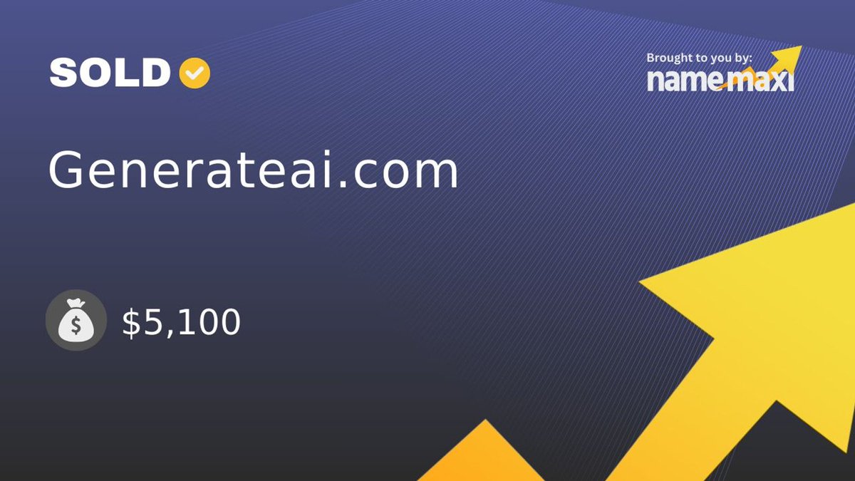 Domain Sold!
✅Generateai․com sold for $5,100
🛒Sold via GoDaddy Auctions
📅October 13, 2025

Register similar domains:
namemaxi.com/buy?searchQuer…