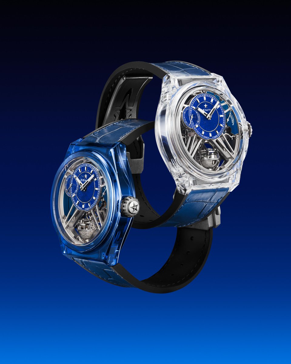 ZenithWatches's tweet photo. ZENITH celebrates 160 years with the DEFY Zero G sapphire. Patented Gravity Control, unparalleled precision. #ZenithWatches #ZenithDefy #ZenithZeroG #Zenith160Years https://t.co/72CabvaBO5