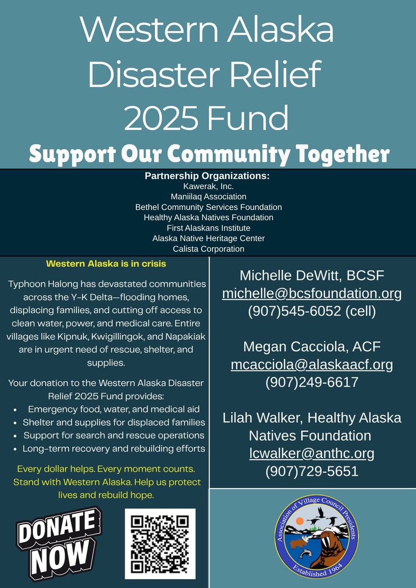 If you CAN help, even just by spreading the word, PLEASE do. Many villages in western Alaska have been affected by Typhoon Halong. Homes have been lost, families displaced, and so much more.. 

Alaska NEEDS help, even if it’s just supplies being sent, like clothes and food!!