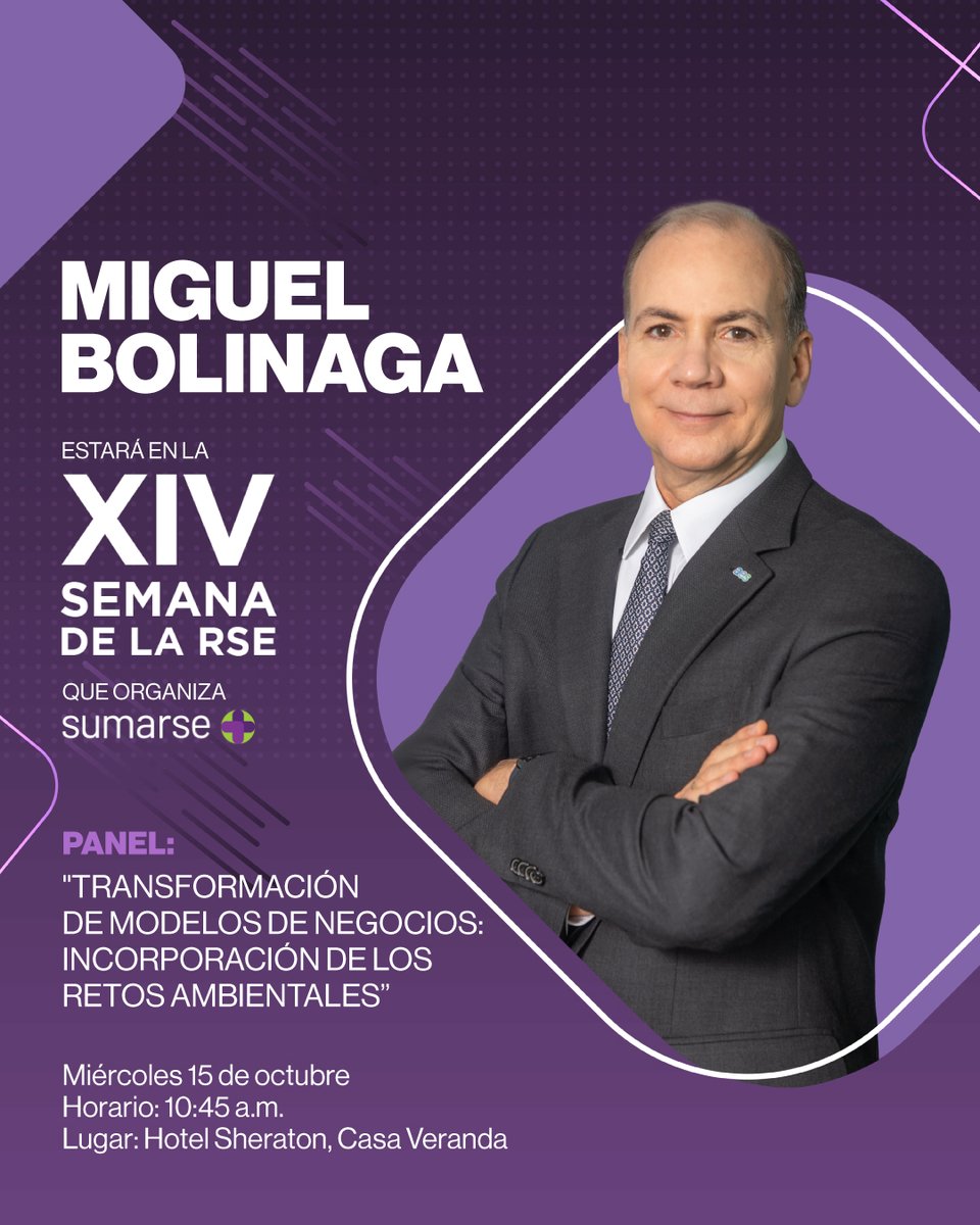 Nuestro presidente participará como panelista en la XIV Semana de la RSE, organizada por Sumarse, en el conversatorio:
"Transformación de modelos de negocios: incorporación de los retos ambientales" 

Miércoles 15 de octubre
Hora: 10:45 a.m.
Lugar: Hotel Sheraton

#AESPanamá