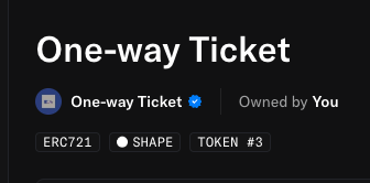 "One-way Ticket" Minted. ✅

Excited to see what <a href="/todayodious/">odious</a> has been creating!