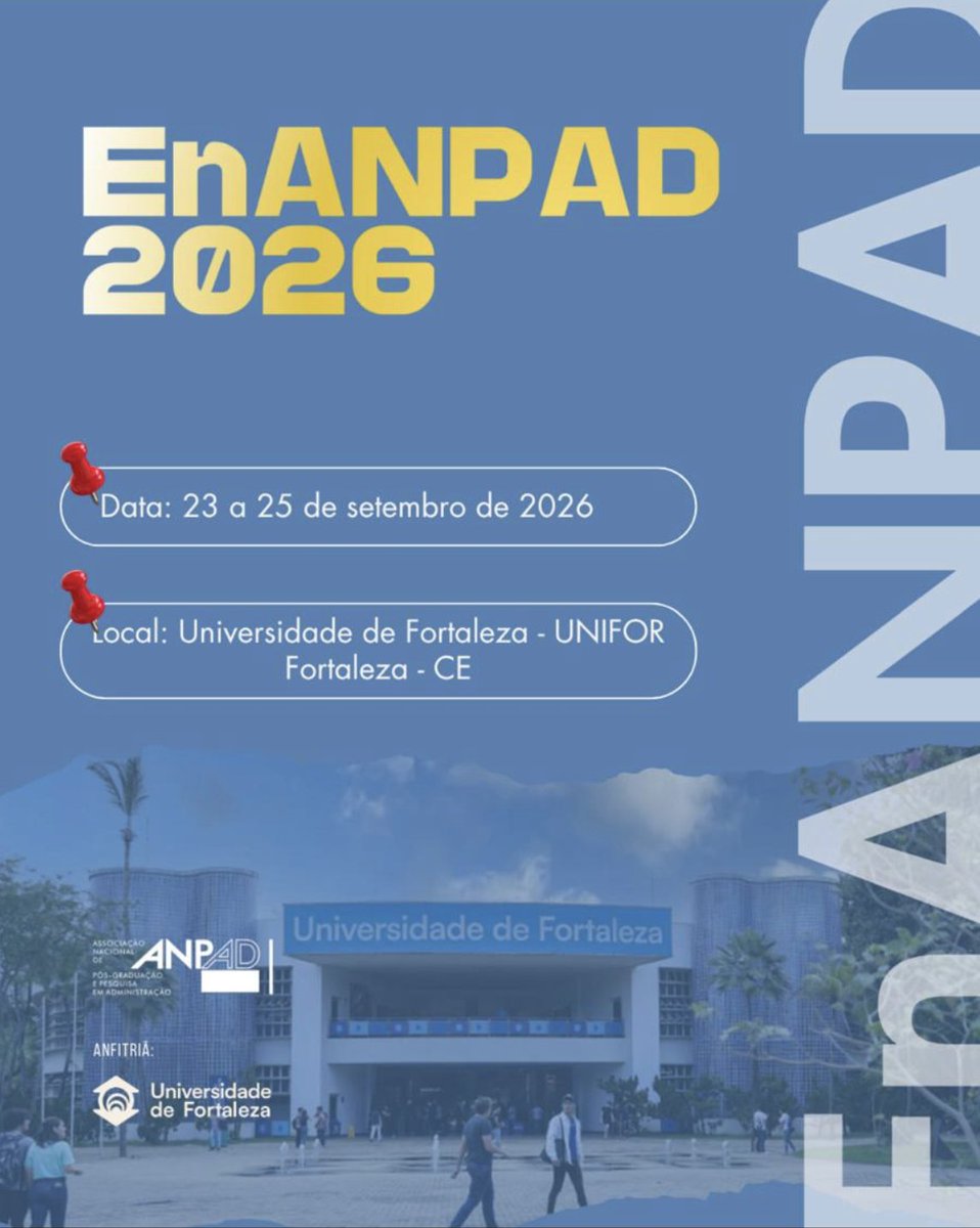 EnANPAD 2026 - UNIFOR - Fortaleza - 23 a 25 de setembro de 2026