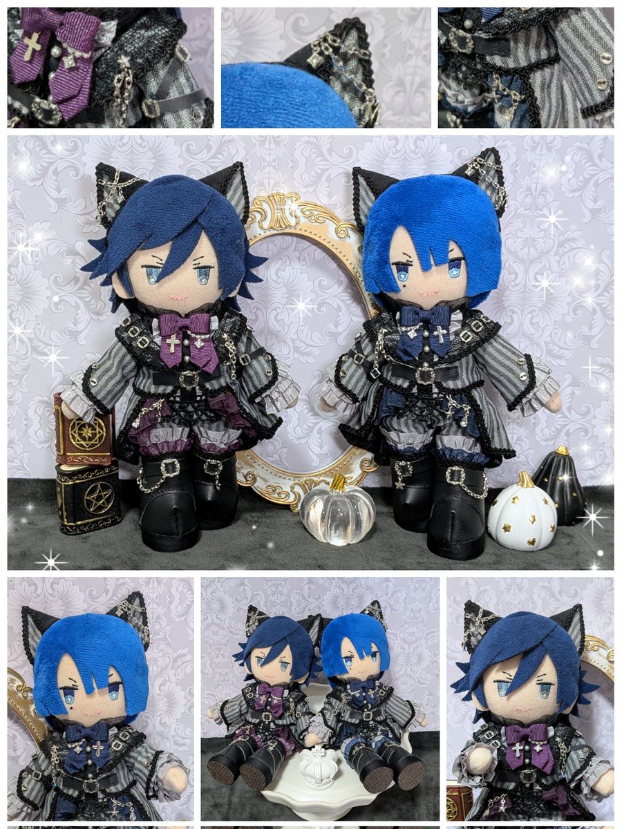 黒猫🐈‍⬛ ͗ʕฅ•ᴥ•ฅʔ💜💙

10月なのでハロウィンぽいの作ってみたよ( * ॑꒳ ॑*) ͗🎃✨

こんな使い魔どうでしょうか(​ *´꒳`*​)🐈‍⬛ ͗🐈‍⬛ ͗💜💙？

 #うたプリ手芸部
 #ぬいスター