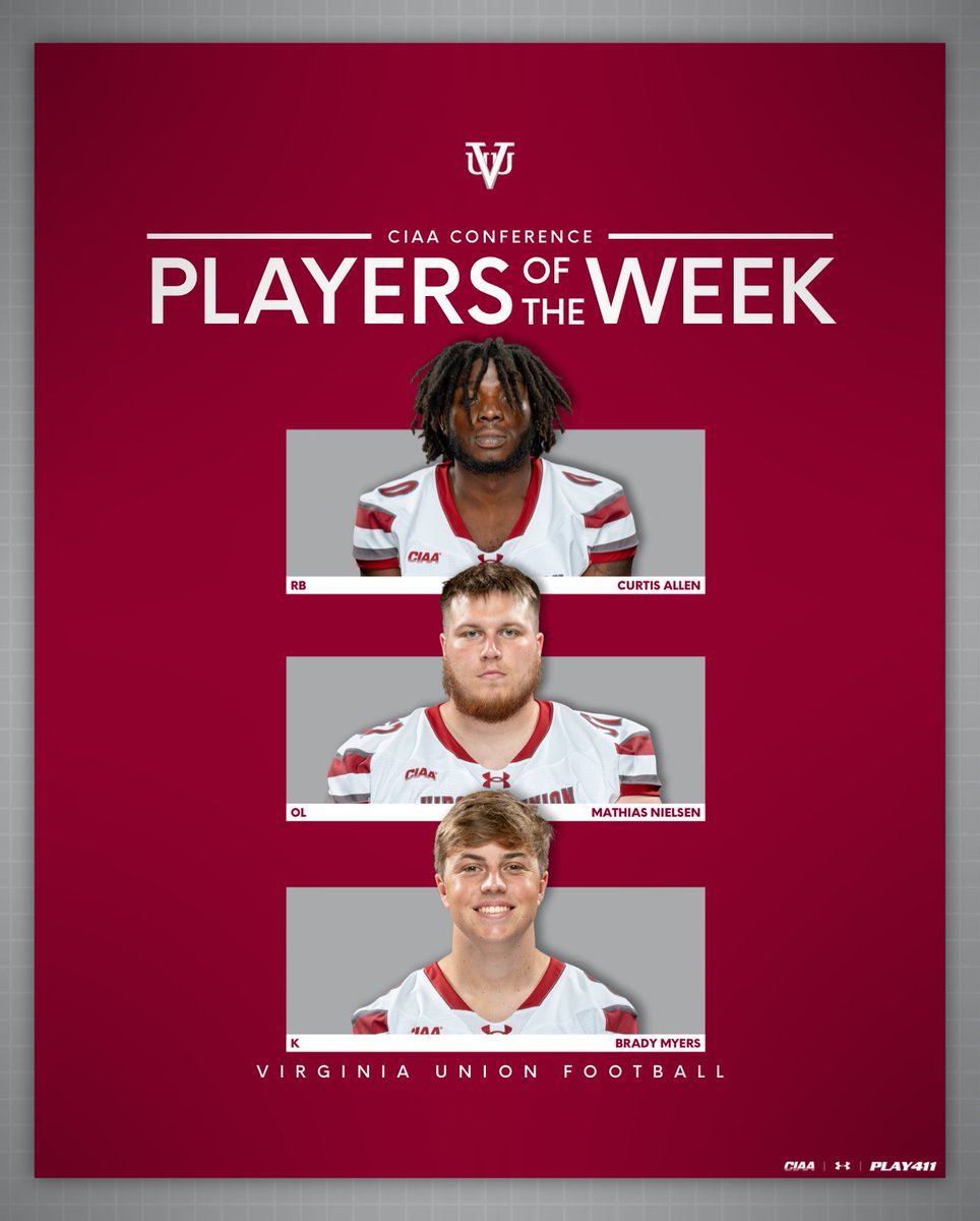 3️⃣ Panthers received <a href="/CIAAForLife/">CIAA</a> POTW Honors. Curtis Allen, Mathias Nielsen and Brady Myers #PLAY411