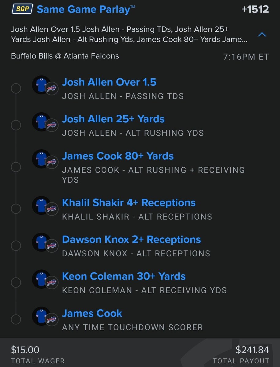 Bills by a Billion 😤

Big rebound game after a fluke Week 5. No Kincaid so Knox should get quite a few chances tonight. 

Let's continue with the everybody eats mentality 🍻