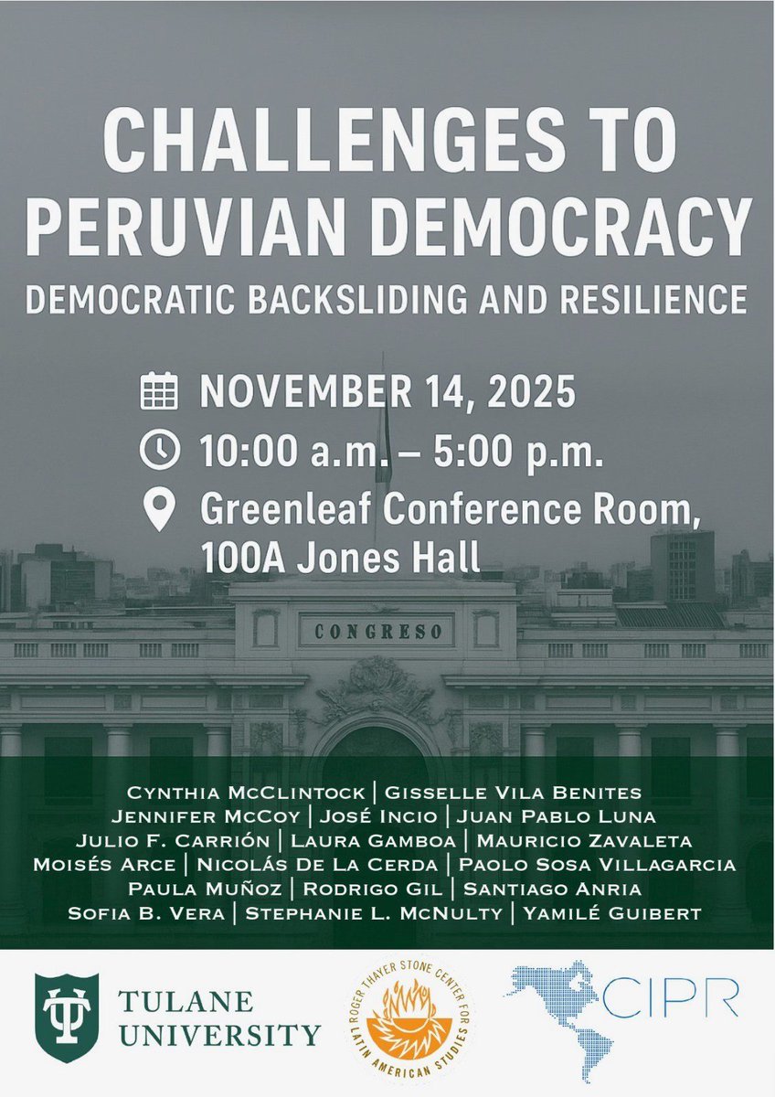 Mark your calendars: Join us next month for a special workshop on Peru's political future.