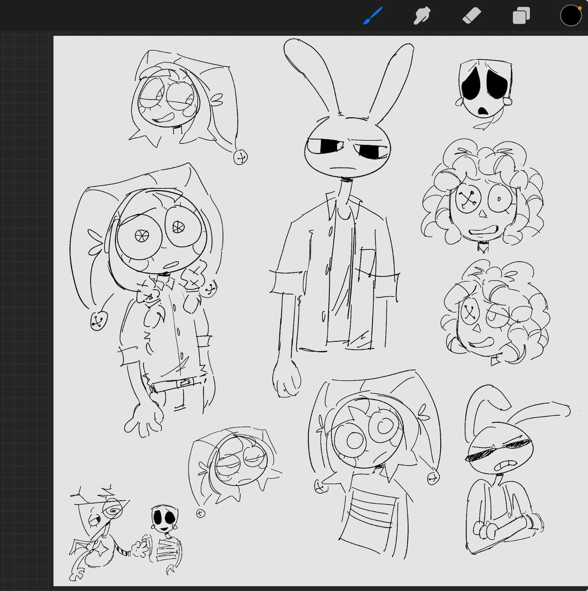 Happy two year anniversary to tadc here’s some sketches I did recently 
#tadc #DigitalCircus #tadcfanart